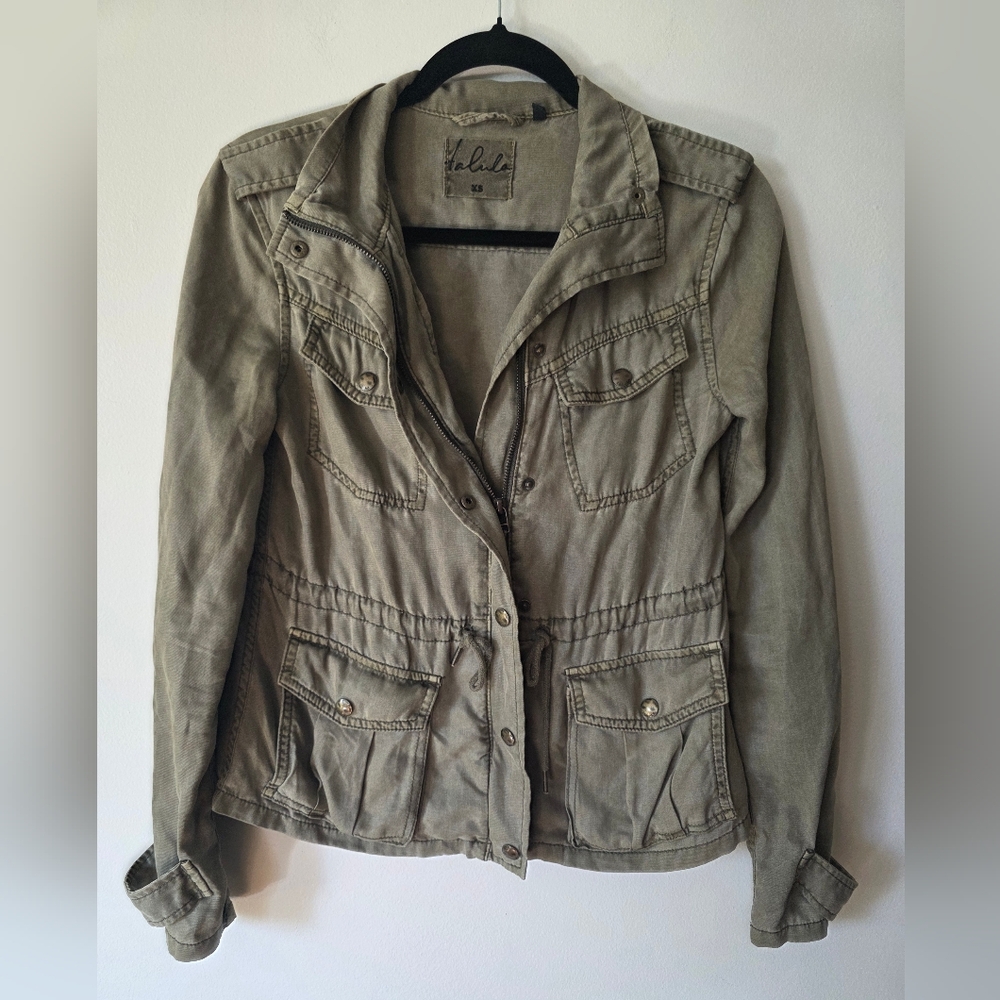 Talula Olive Green Utility Jacket Aritzia Cargo Military - Picture 2 of 7